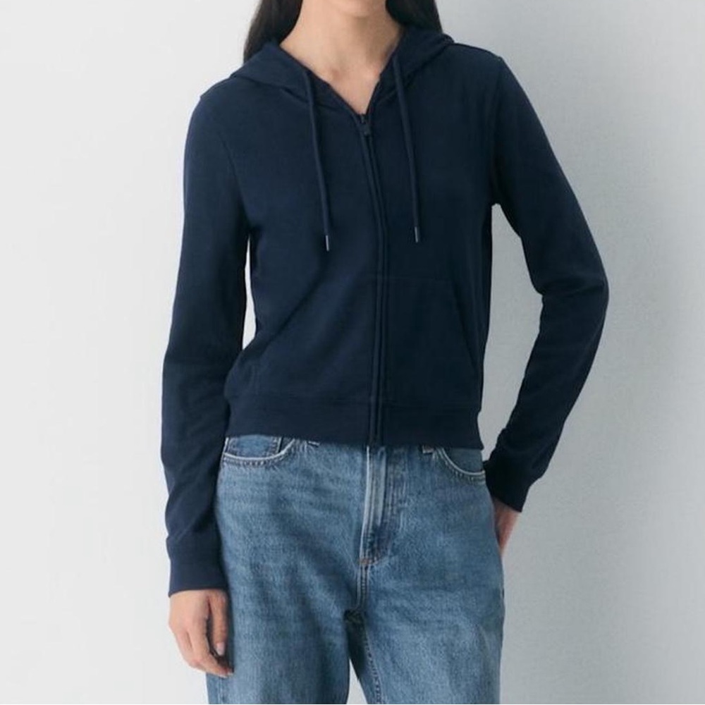 Navy Zip-Up Hoodie Jacket - Women